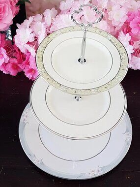 Handmade 3-Tier Cake Stand for Bespoke Gifting Elegant Bridgerton Serving Tray
